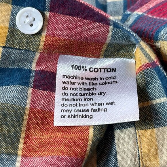 Spier & Mackay Slim Plaid Button Shirt Mens 14.5 Medium Cotton Pocket - Picture 8 of 8